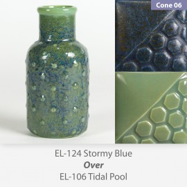 Stormy Blue EL124 over Tidal Pool EL106 Glaze Combination Stormy Blue EL124 over Tidal Pool EL106 Glaze Combination
